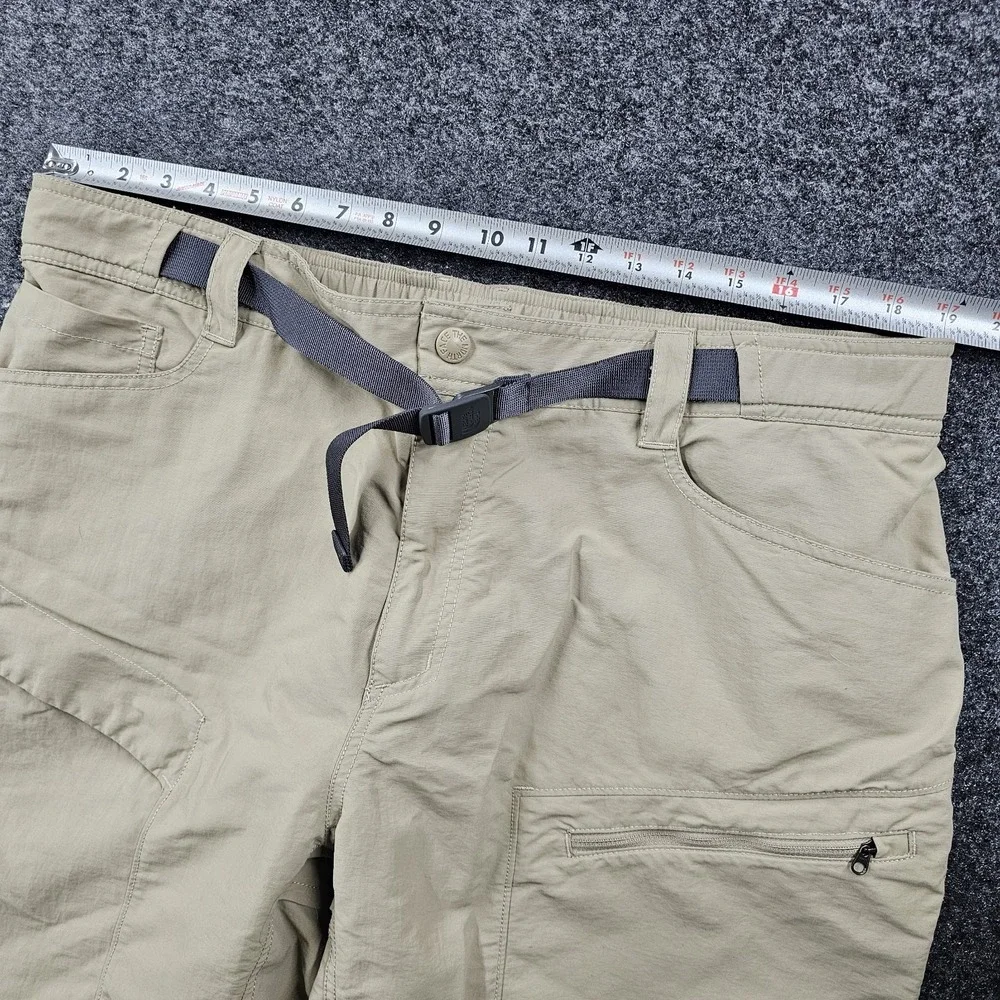 The North Face Mens XL Beige Hiking Cargo Shorts Belted Lightweight Outdoor Trai